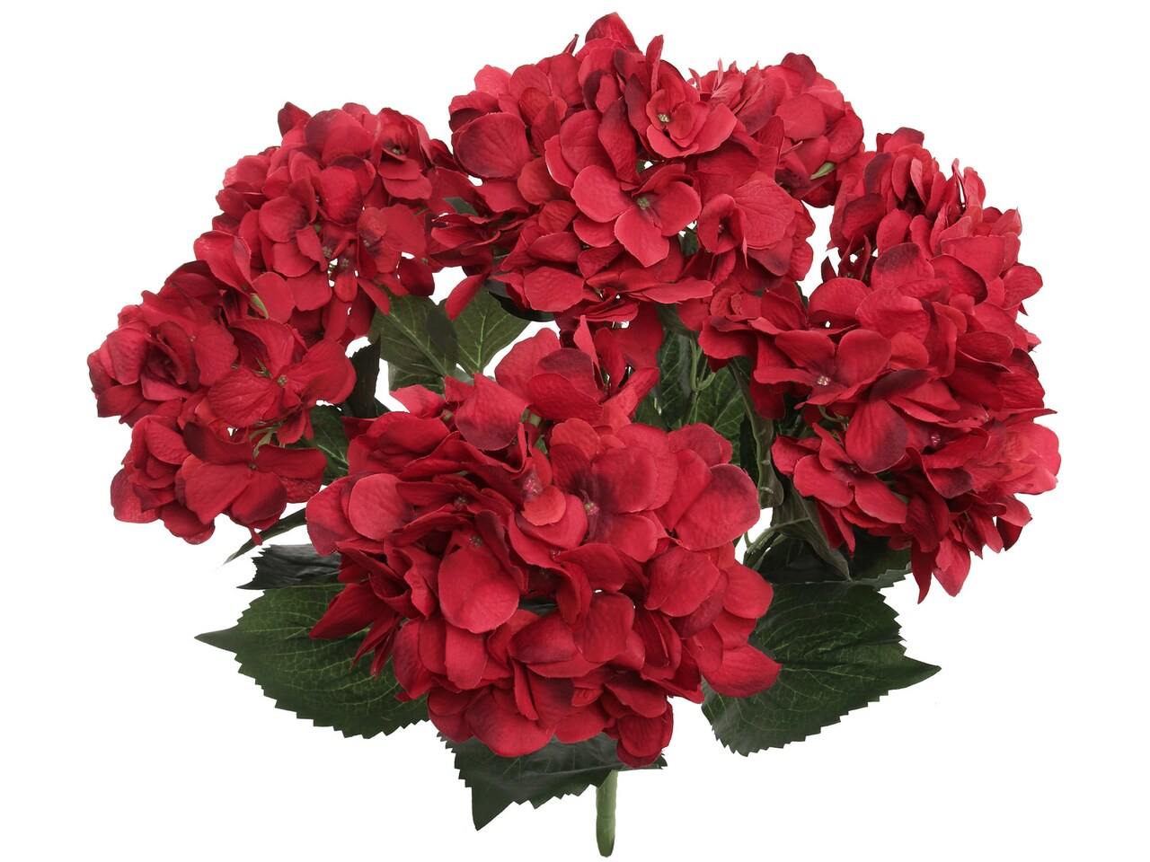 20" Red Hydrangea Bush – Artificial Hydrangea Flowers with 7 Bloom Heads for Floral Arrangements, DIY Crafts & Home Décor